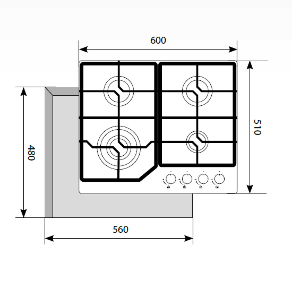 Газовая варочная поверхность LEX GVG 642 BL