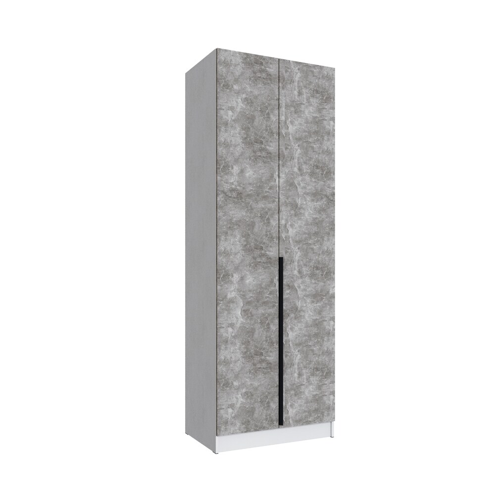 Шкаф Мадрид 0.8 с 2 ящ. внутри без зеркала белый/ателье светлое
